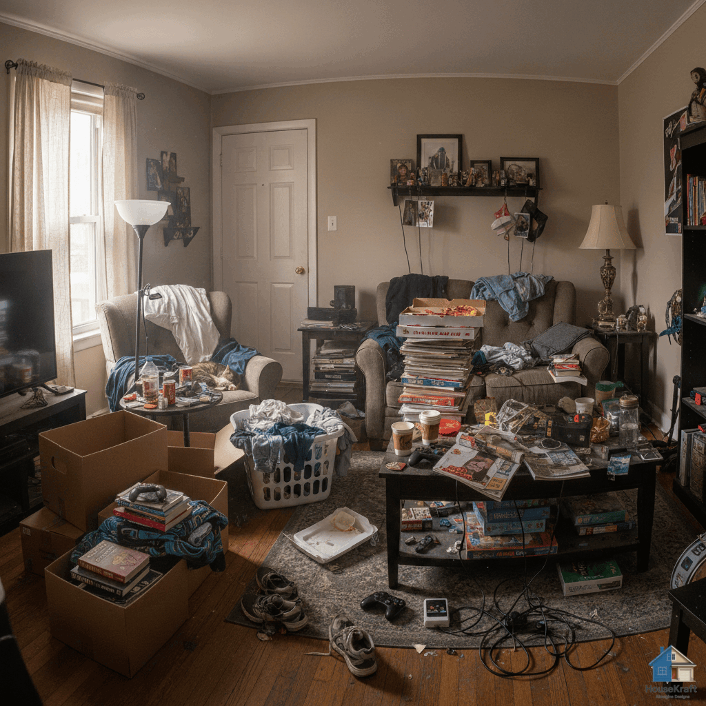 AI room unstaging demo - remove furniture to reveal space potential